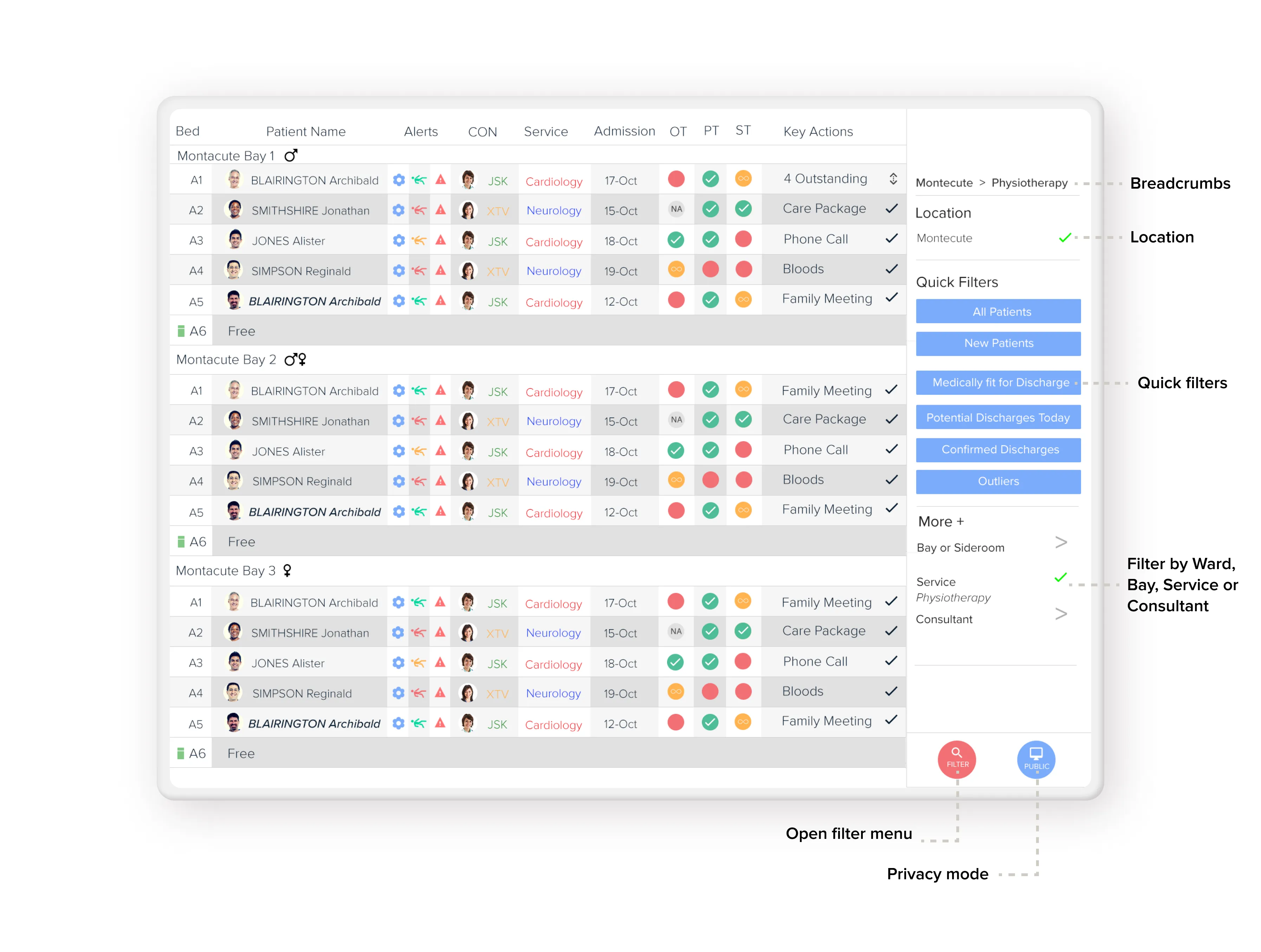 Screenshot of Invision prototype demonstrating the floating menu
