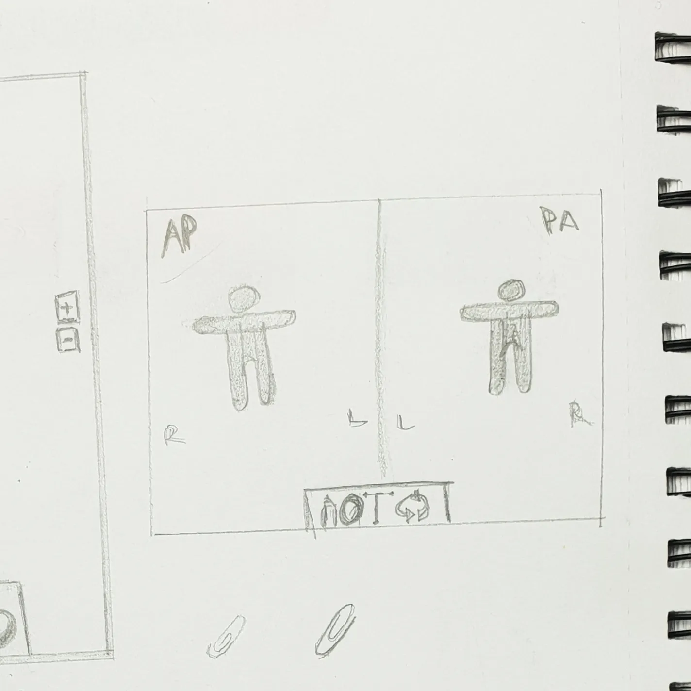 Second Wireframe sketch noting UI