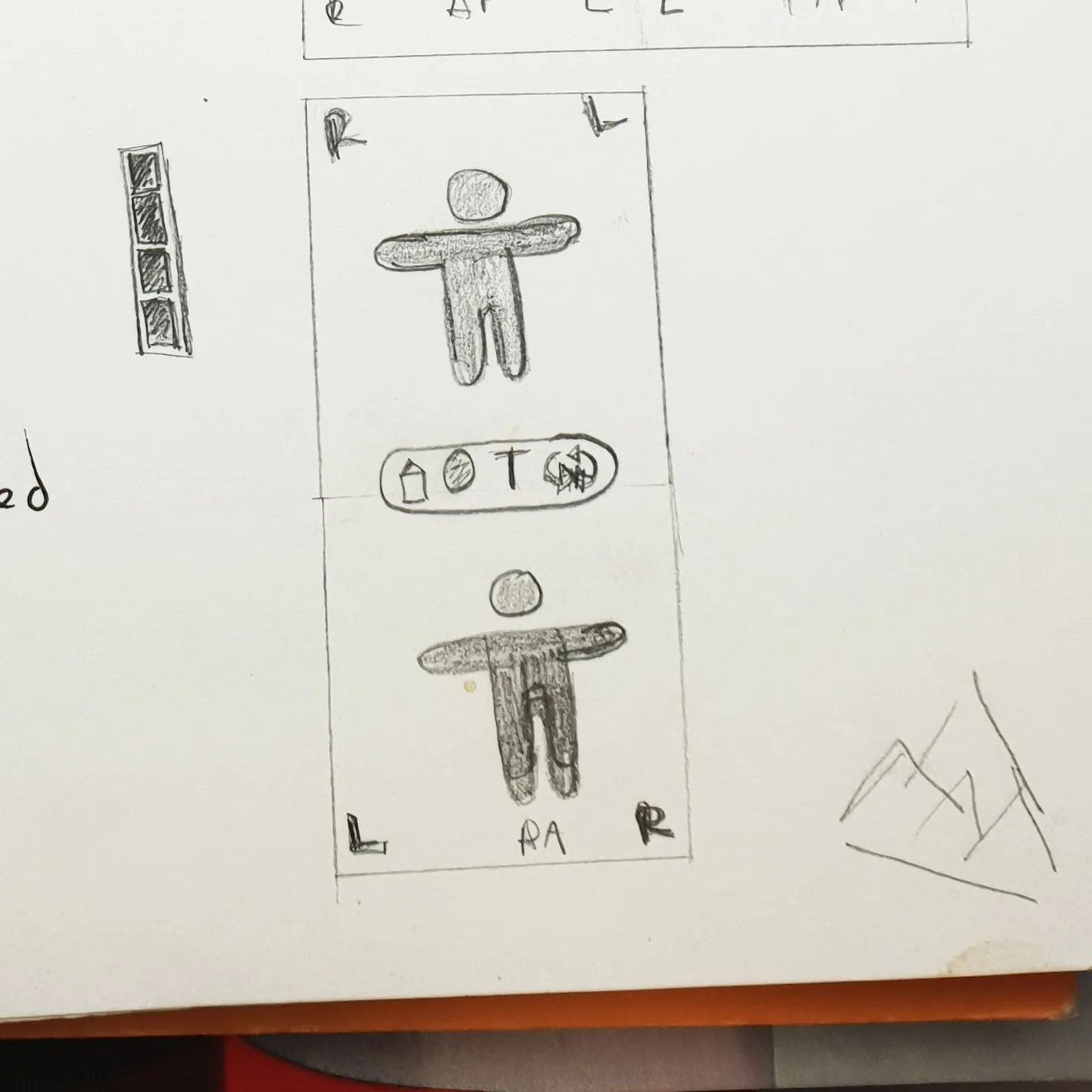 Fourth Wireframe sketch noting UI